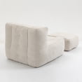 thumbnail image 5 of Fluffy Bean Bag Chair for Adults & Teens, High-Rebound Memory Foam Filled Lazy Sofa Chair with Ottoman for Living Room, Bedroom & Apartment, White, 5 of 7