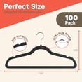 thumbnail image 2 of Black Velvet Hangers 100 Pack – Heavy-Duty 10 lbs Capacity, 360° Swivel Hook, Non-Slip & Space-Saving Design – Smooth Velvet Finish for Crease-Free Clothes & Effortless Closet Organization, 2 of 8