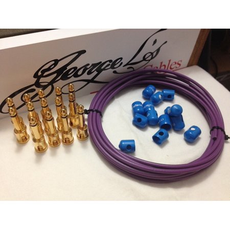 George L's 155 Pedalboard Cable Kit LARGE .155 Purple & Blue / GOLD 15/14/14