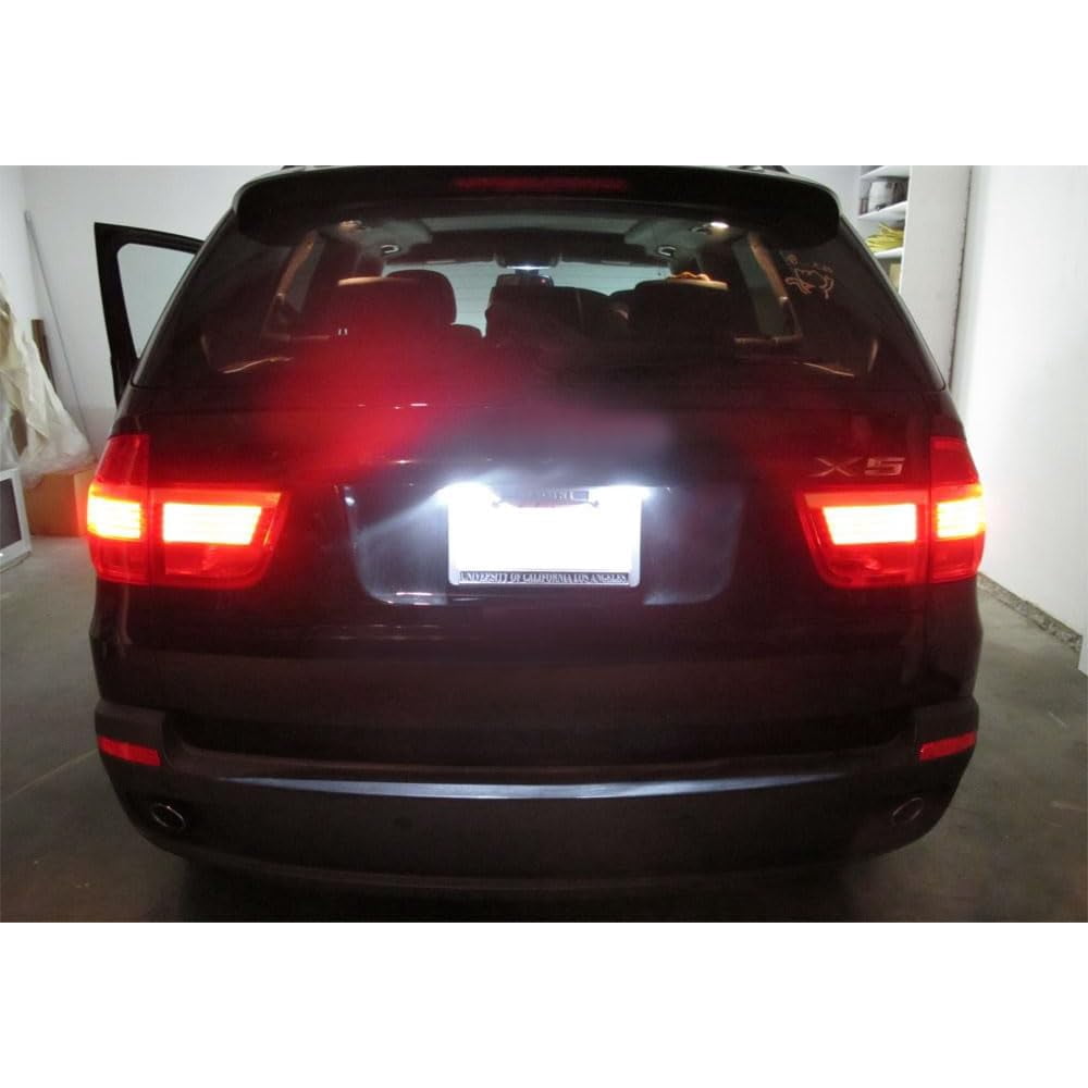 OEM-Fit 3W Full LED License Plate Light Kit For BMW 1 2 3 4 5 Series X5 X6, Powered by 3 Super Bright White LED Lights & CAN-bus Error Free