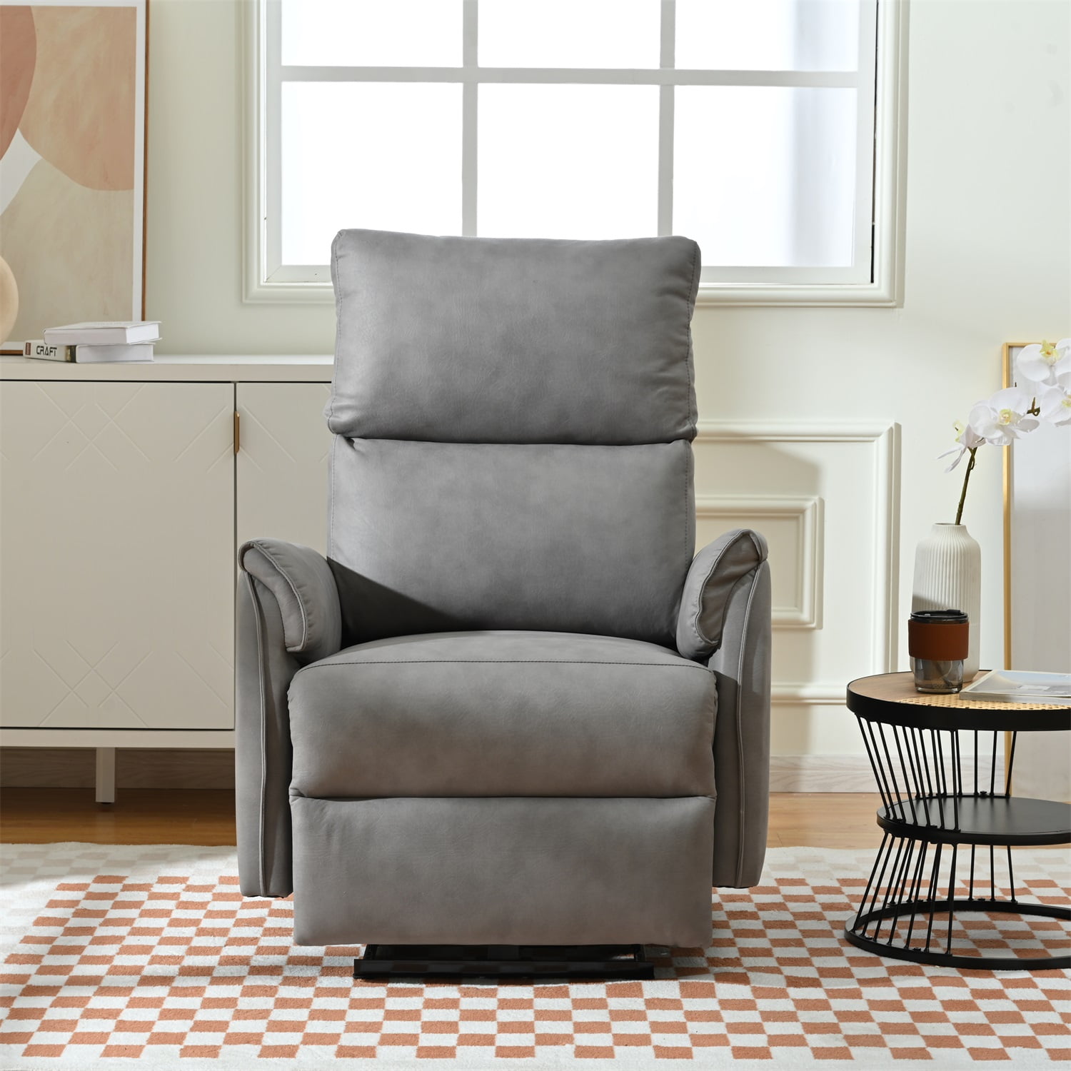 Kadyn Electric Power Recliner Chair, Upholstered Lounge Single Sofa, Home Theater Seating with USB Charging Ports for Living Room Bedroom, Gray Kadyn Electric Power Recliner Chair, Upholstered Lounge Single Sofa, Home Theater Seating with USB Charging Ports for Living Room Bedroom, Gray