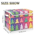 thumbnail image 3 of Storage Box With Lid 16.5x12.6x11.8In Foldable Stacked Household Storage Box Colorful Christmas Tree, 3 of 7