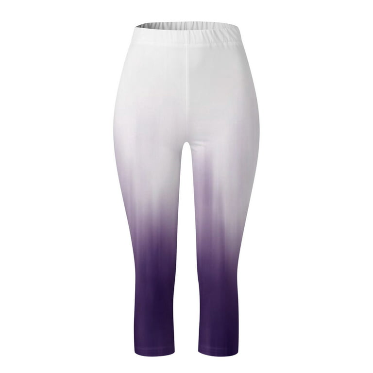 Ayolanni Women Leggings Fashion Women Elastic Waist Yoga Sport Floral Print Pants  Leggings Cropped Pants 