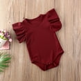 thumbnail image 6 of Bagilaanoe Newborn Baby Girl Boy Rompers Ruffle Short Sleeve Bodysuits 3M 6M 12M 18M Infant Casual One Piece Short Jumpsuit, 6 of 8