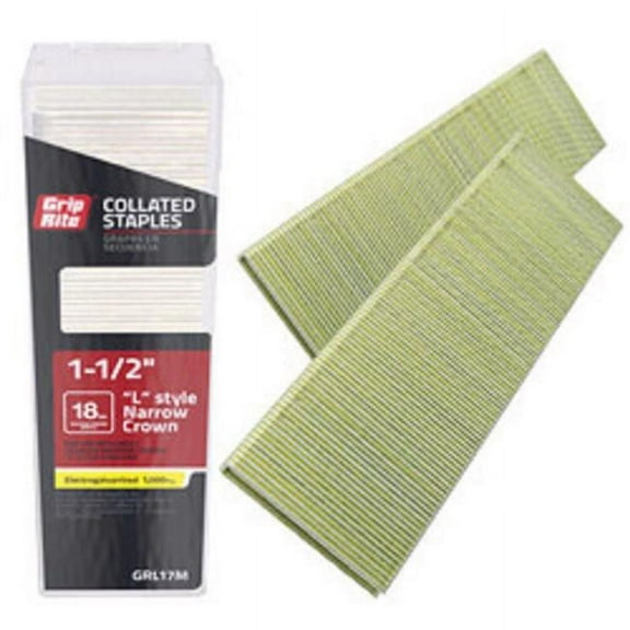 0.25 x 1.5 in. 18 Gauge L-Style Narrow Crown Staples, Black - Pack of 1000