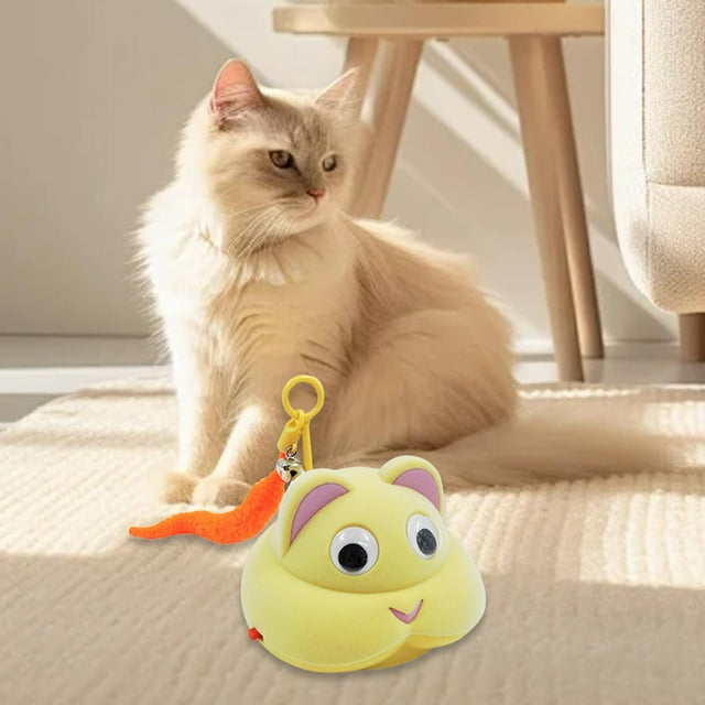 Juguete interactivo para gatos, juguete automático para gatos con detección automática de obstáculos, juego inteligente para gatos adultos aburridos Amarillo