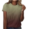thumbnail image 6 of Ichuanyi Womens Summer Tops Trendy Gradient Color Print Short Sleeve Tshirts Shirts Crew Neck T Shirts Fashion, 6 of 7