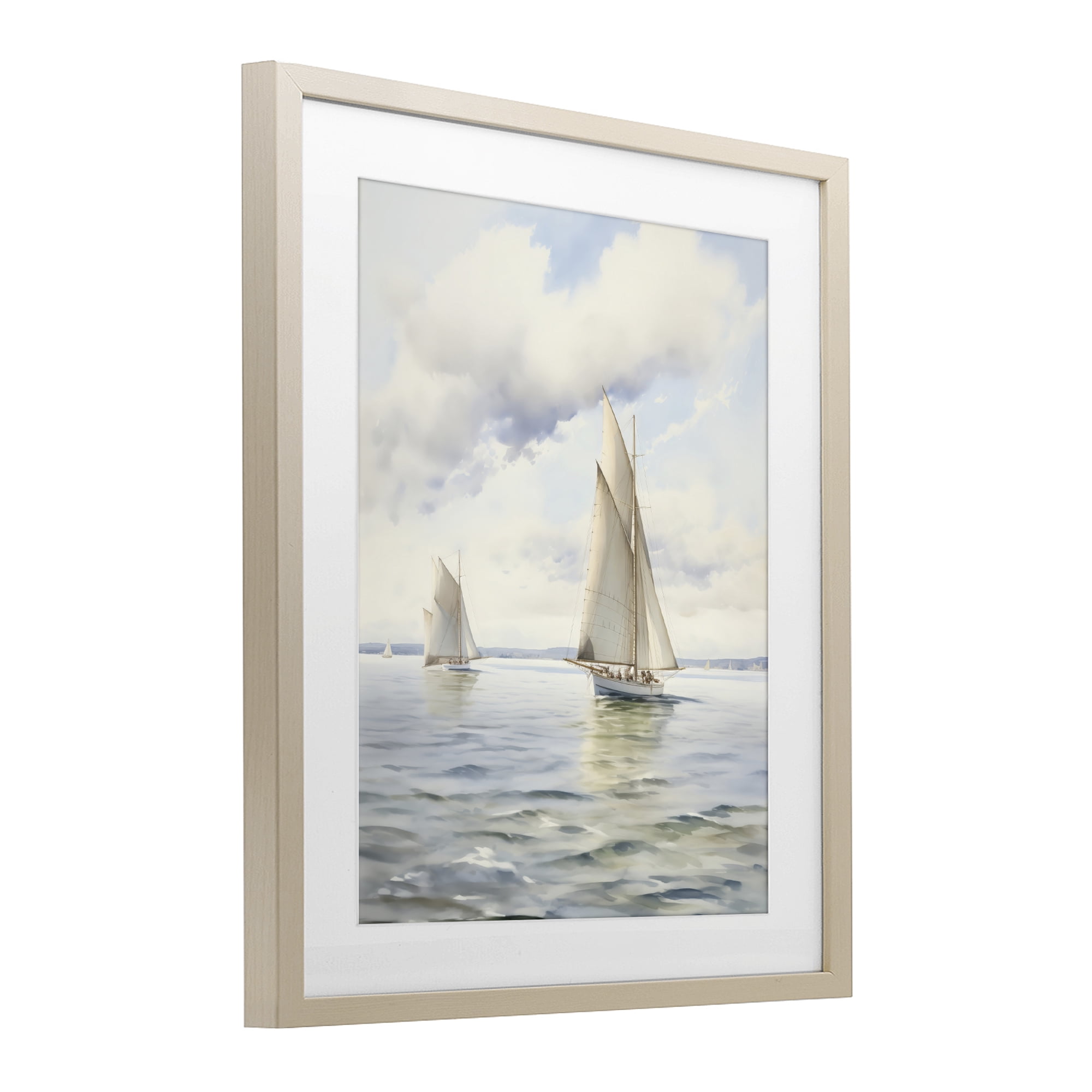 Stupell Industries Sailing Toward a Tranquil Horizon Birch Framed Print Under Glass, design by LSR Design Studio