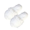 thumbnail image 7 of Fnooota Womens Slide Slippers, Non Slip Open Toe Indoor Comfort Fuzzy Slippers Bedroom Shoes White Size 7.5-7.5, 7 of 7