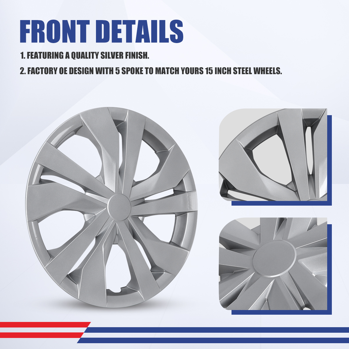 (Set of 4) 15 inch Steel Wheel Hubcaps for Nissan Versa 2007-2025,Versa Sedan 2007-2019,Versa Hatchback 2007-2012,Versa Note 2014-2019,Snap-on Installation,Lacquer