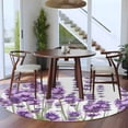 thumbnail image 4 of Lavender Washable Area Rug&nbsp;6 ft Purple Floral Leaves Plant White Background Soft Round&nbsp;Rugs for Living Room, Non Slip Carpet for Bedroom&nbsp;Entryway Dining Room, 4 of 9