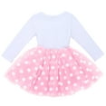 thumbnail image 6 of FYMNSI Baby Girl It's My 1st First Birthday Party Dress Cake Smash Outfit Long Sleeve Princess Polka Dots Tulle Bowknot Dress One Year Old Party Clothes Photo Props 1 Year Pink, 6 of 7