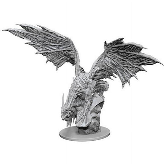 WizKids WZK90192 Pathfinder Battles Deep Cuts Unpainted Silver Dragon W12.5 Miniature