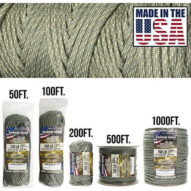 50ft 100ft 550 Paracord Rope,11 Strand Nylon Type IV Paracord Survival  Parachute Cord 5/32 Inch Paracord 550 - Genuine Mil Spec Used by The US