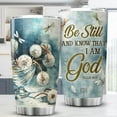 thumbnail image 2 of Dragonfly Dandelion Tumbler For Women 20oz Be Still And Know That I Am God Mug With Lid Christian Gift Items Insulated Coffee Cup Taraxacum Flower Dandelion Themed Gifts, 2 of 6
