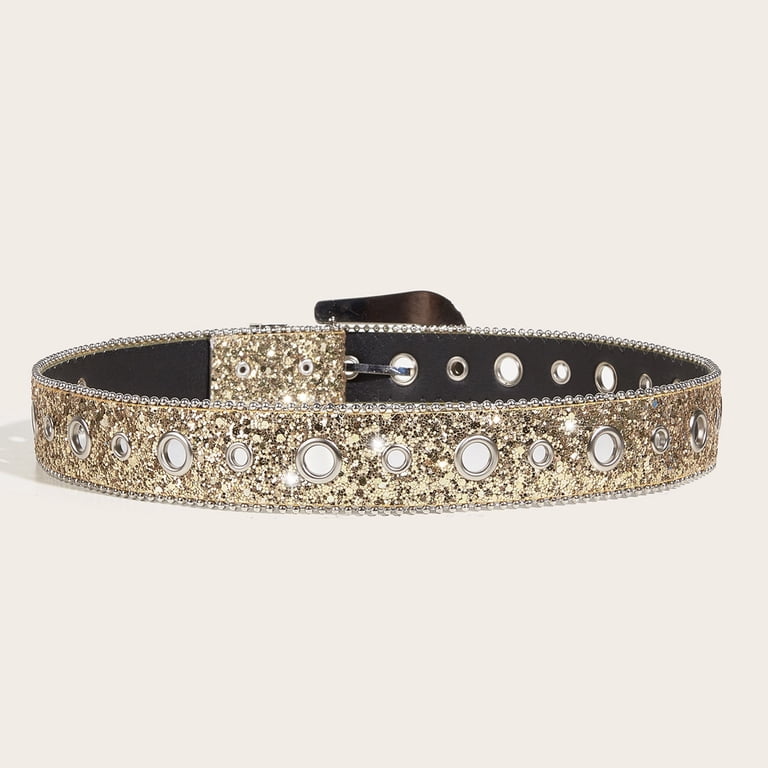 Tao Tao Silver Rhinestone Belt Western Cowgirl Cowboy Belts  display picture 3
