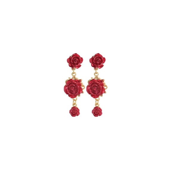 DESIGNICE Earrings,Regal Court-Inspired Design Stud Earrings for Women,Delicate Rose-Shaped Detailing Helix Earrings,Style1