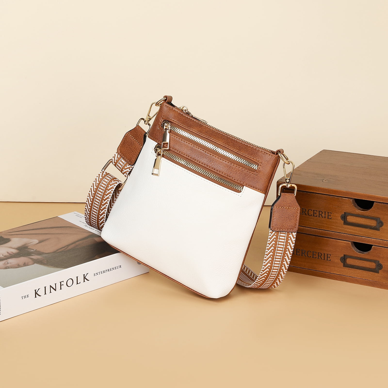 SENDEFN Crossbody Bags for Women Soft Leather Shoulder Bag, Spacious Cross Body Bag Women with Adjustable Straps