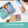 thumbnail image 4 of Bentgo Deluxe Lunch Bag - Durable and Insulated Lunch Tote with Zippered Outer Pocket, Internal Mesh Pocket, Padded & Adjustable Straps, & 2-Way Zippers - Fits Most Bentgo Lunch Boxes (Coastal Aqua), 4 of 7