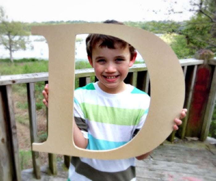 Wood Craft Letter Times D 8" Unfinished Wooden Wall Letter, BuildACross