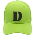 thumbnail image 2 of Daxton Structured Curve Visor Bill Baseball Hat 3D Capital Alphabet Letters, Lime Hat Black Letter D, 2 of 3
