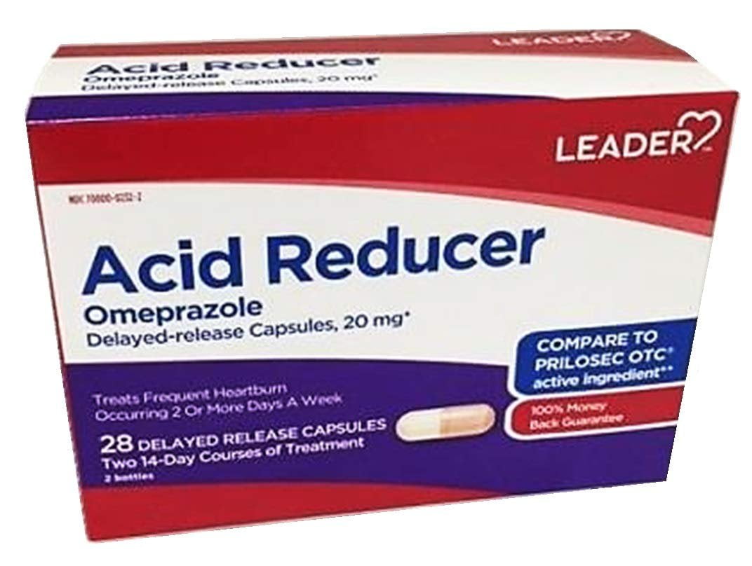 Leader Acid Reducer Omeprazole 20mg Capsules, 28ct 096295130836S1045