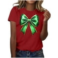 thumbnail image 2 of Ounisa Womens Funny St Patricks Day Bows T Shirts for Girls Cute Short Sleeve Tees for Saint Patricks Day, 2 of 5