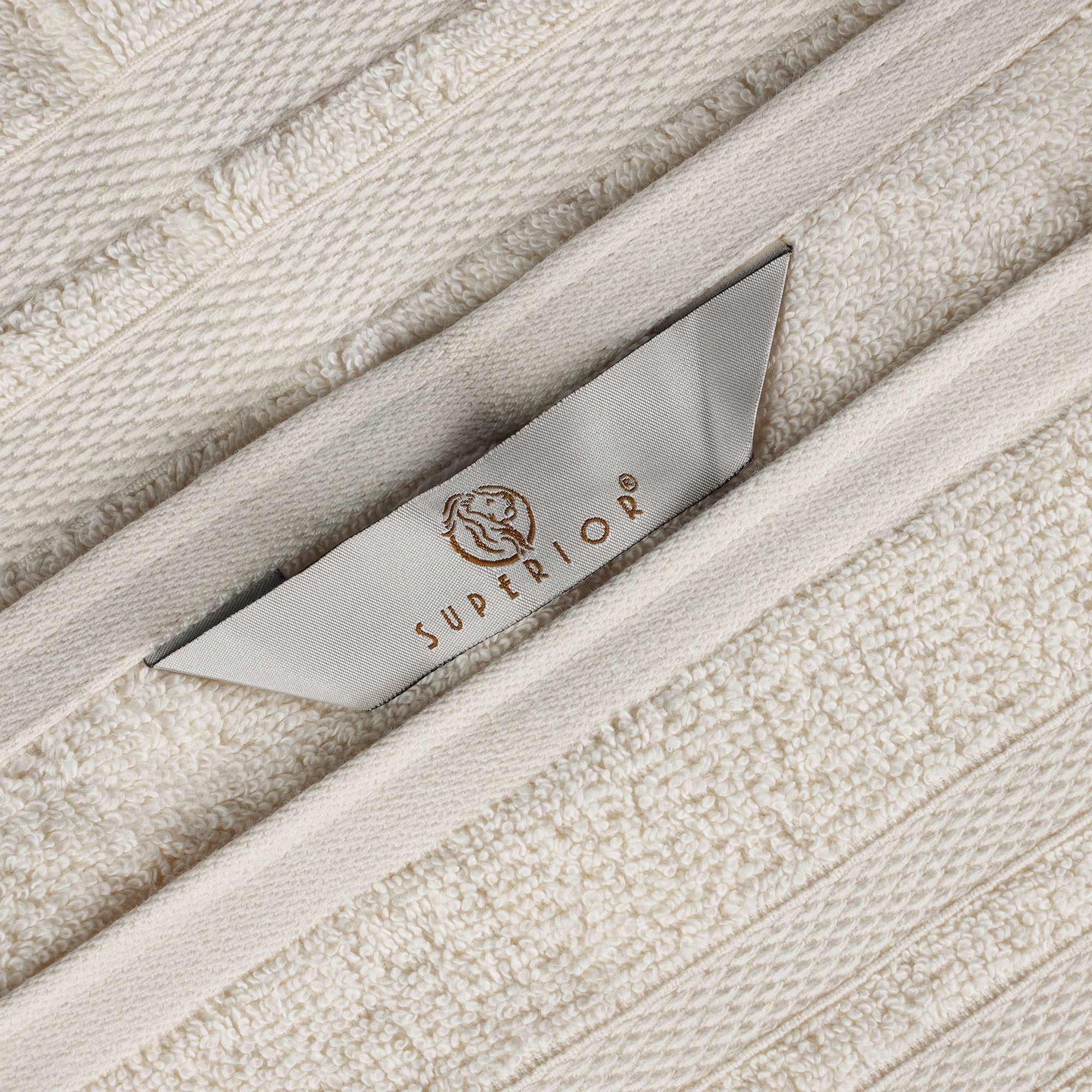 Superior Ulta Soft Cotton 6-Piece Towel Set, Highly-Absorbent Solid Towels, Ivory