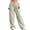 Khaki, variant on HAOTAGS Teen Girls Lightweight Long Pants (3-14), Casual Summer Elastic Waist Sport Pants Purple 7-8Years