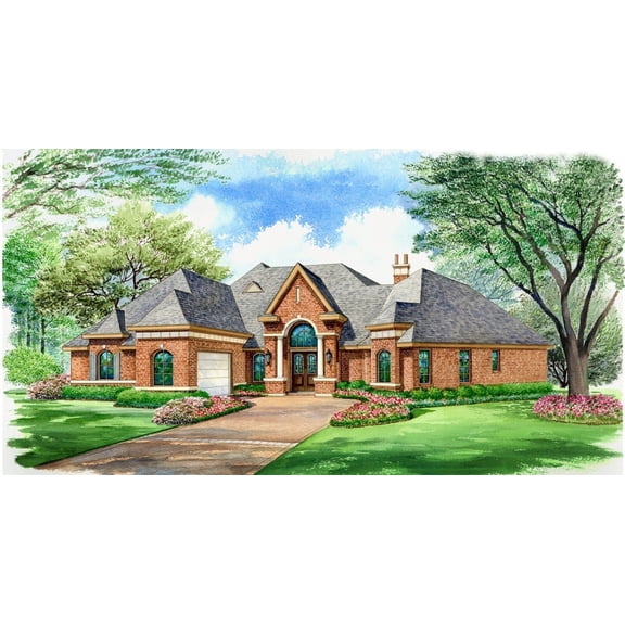 015-906: Luxury Traditional 3 Bed, 4 Bath Luxury Home Plan, 3244 Sq Ft: Full Blueprints with License to Build by Home Plan Marketplace - Lesuto