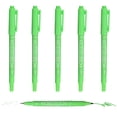 thumbnail image 1 of Uxcell Twin Tip Permanent Markers, 6 Pack Light Green Fine and Ultra Fine Point Colored Makers Quick Drying Coloring Pen for Writing Drawing on Wood Plastic Metal Glass Stone, 1 of 6