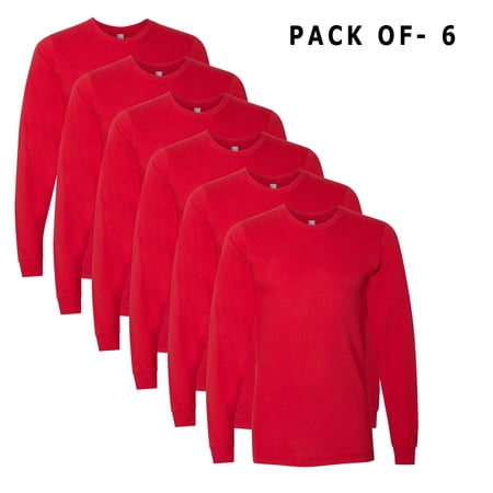 AMERICAN APPAREL – Men s Long Sleeve T Shirts | Fine Jersey Red Crew Neck Tee Multi Pack of 6 Sizes – Medium | 100% Combed Ring-Spun Cotton AMERICAN APPAREL – Men s Long Sleeve T Shirts | Fine Jersey Red Crew Neck Tee Multi Pack of 6 Sizes – Medium | 100% Combed Ring-Spun Cotton