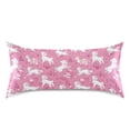 thumbnail image 3 of Haosy Satin Pillowcase for Hair and Skin Standard Cooling Silk Pillow Case with Envelope Closure White Dogs on Pink Grass 20"x26", 3 of 9