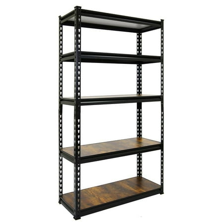 

Black 5-Tier Boltless Tier Height Adjustable Steel Garage Storage Rack Shelving Units (36 W x 18 D x 72 H)