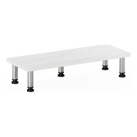 Pemberly Row Monitor Riser Stand in White Oak with Stainless Steel Tubes