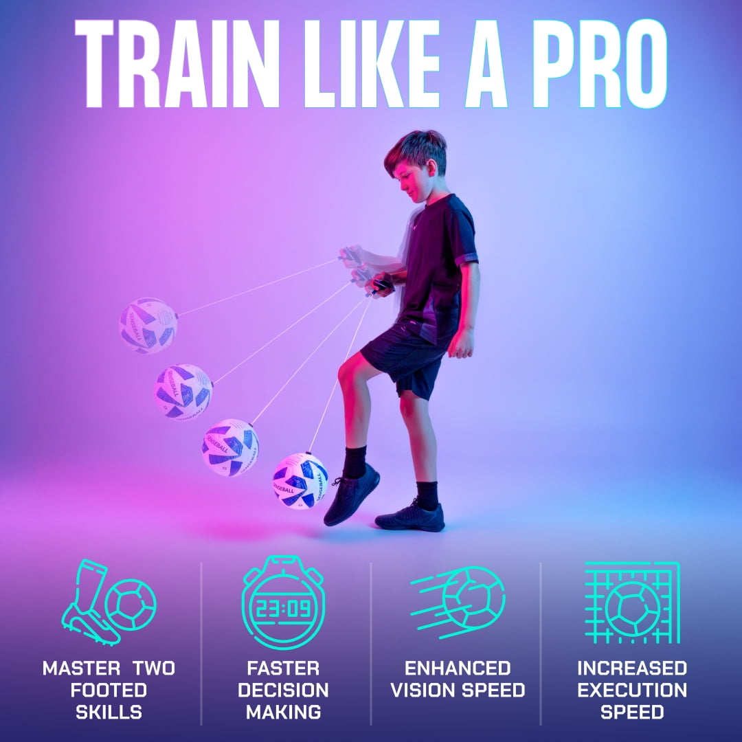 SenseBall Soccer Ball & Soccer Training App - Blue Size 3 (All) - Kickback Trainer
