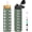Olive, variant on MUKOKO 24oz Glass Water Bottle, Glass Reusable Bottle with Silicone Sleeve and Straw, 1 Cup 2 Lids, Pink