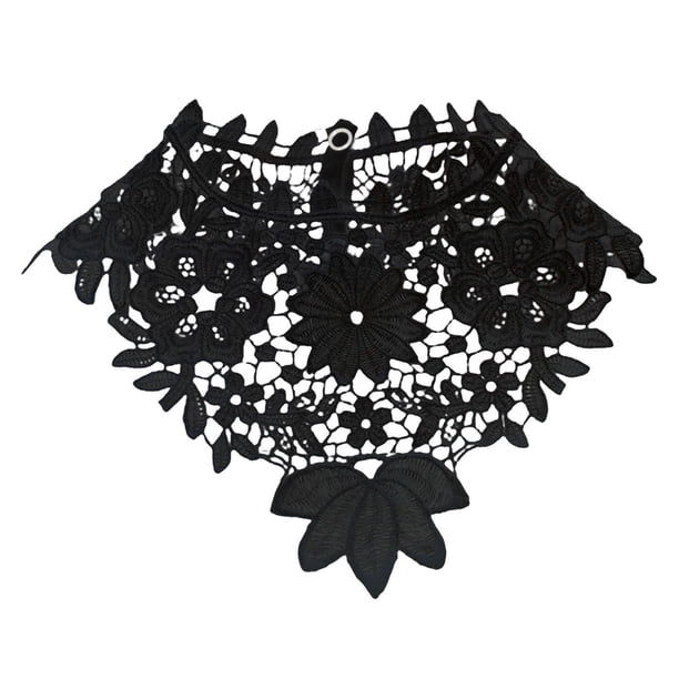 Collar falso para mujer, cuello falso desmontable, para niñas, ideal para disfraces de boda. Negro