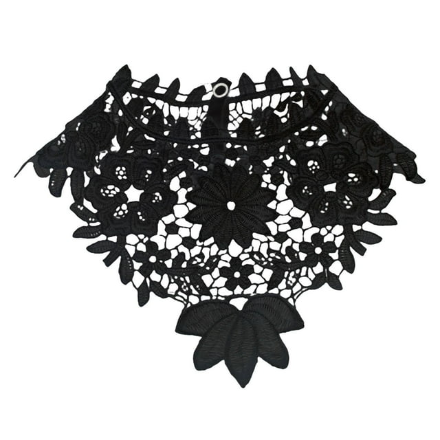 Collar falso para mujer, cuello falso desmontable, para niñas, ideal para disfraces de boda. Negro