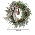 thumbnail image 3 of Suncoda Christmas Wreath, Christmas Pinecone Pines Needle Retro Bell Simulation Flower Wreath Bohemian Style Rattan Flower Wreath Door Hanging, Christmas Ornament, 3 of 4