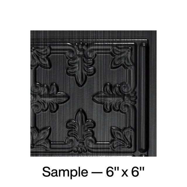 FASÄDE Traditional Style 10 Decorative Vinyl Backsplash Panel in Brushed Onyx (6X6 Inch Sample)