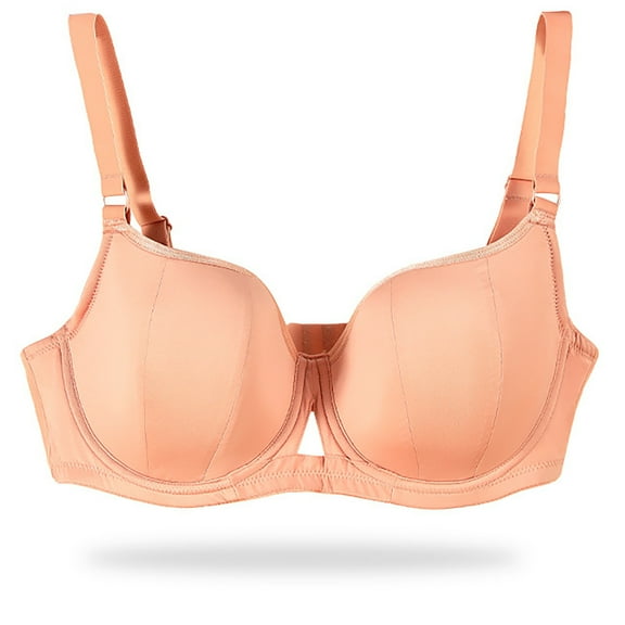 SMihono Plus Size Wireless Bras for Women F Cups Full Coverage No Underwire Support Bra Everyday Comfort Bralette Beige M(80F)