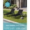 thumbnail image 5 of Aluminum Chaise Lounge Chair Wheels Armrests, 5-Position Patio Pool Chair 400lb,Black, 5 of 8
