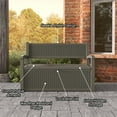 thumbnail image 2 of Bifanuo 70 Gallon Storage Bench Deck Box for Patio Furniture with Armrest Bench Outdoor Storage Water-Resistant Deck Box for Garden Tools,Pool Storage and Outdoor Cushions,Grey, 2 of 7