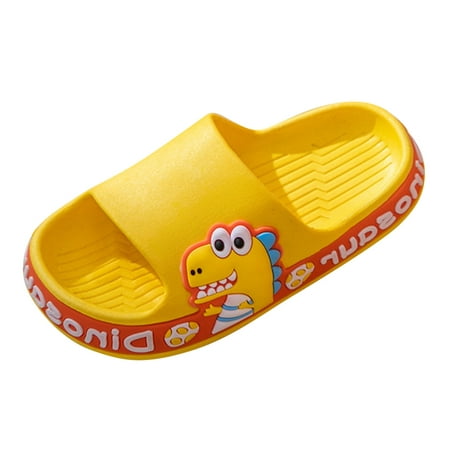 

LBECLEY 5 Slippers New Dinosaur Children Slippers Cute Cartoon Beach Slippers for Kids Non Slip Boys Girls Summer Shoes Slippers for Toddler Girls Size 11 Yellow 32