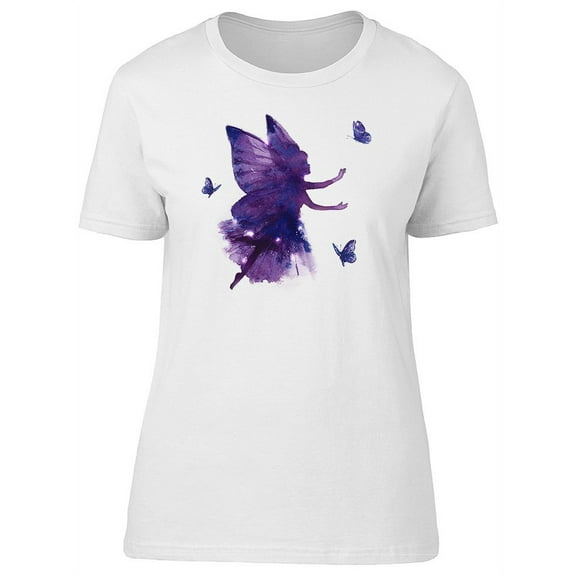 Silhouette Of Purple Fairy T-Shirt Women -Image by Shutterstock, Female x-Large