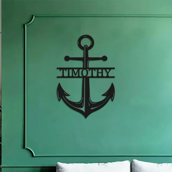 Custom Anchor Personalized Metal Monogram Sign. Wedding Gift. Family Name Sign. Outdoor Name Sign. Last Name Sign. Metal Sign