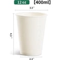 thumbnail image 5 of Tazas de café de papel desechables, 12 oz [paquete de 100], vasos de papel para café blanco caliente de 12 oz, estilo de papel engrosado, 5 of 5