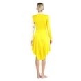 thumbnail image 2 of Kaerm Women Contrast Color Praise Dance Dress Long Sleeve Curved Hem Lyrical Worship Dance Dress Yellow S, 2 of 6