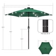 thumbnail image 3 of Sonerlic 7.5ft LED Patio Market Umbrella With Steel Frame, Outdoor Table Umbrella for Yard, Poolside and Deck, Jungle green, 3 of 9